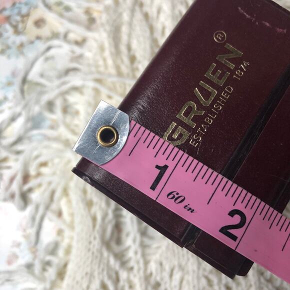 Vintage Gruen Red Original Wrist Watch Display Storage Box Case - Picture 16 of 16